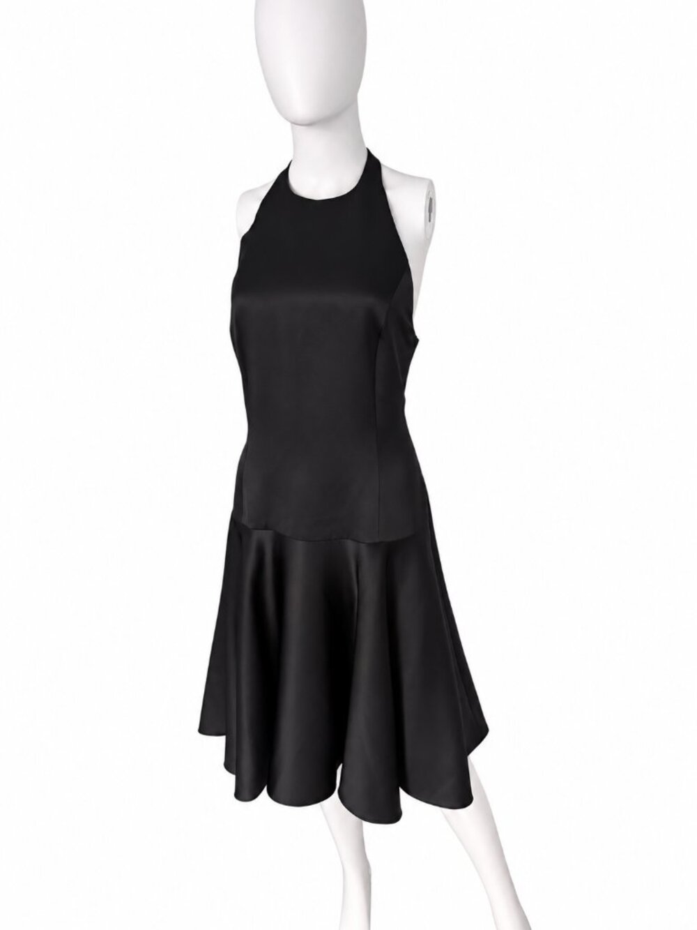 Ralph Lauren Collection Purple Label Black Satin Halter Dress